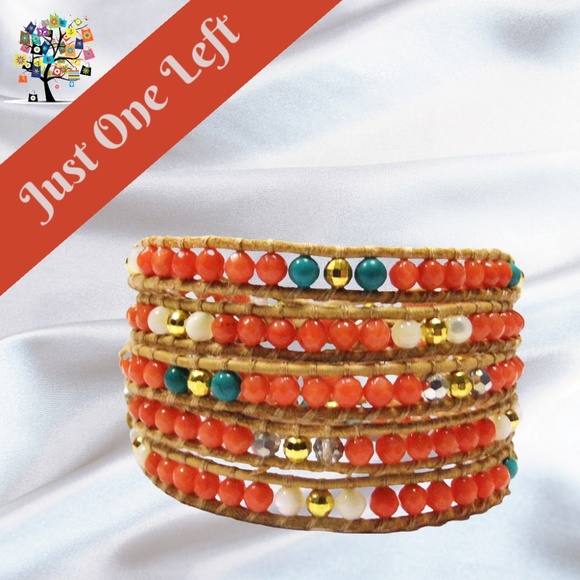 Dragonfly Spirit Designs Jewelry - Wrap Bracelet Beads & Leather